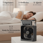 Ventilador de refrigeración por agua o hielo portatil, humidificador con luz LED nocturna silencioso